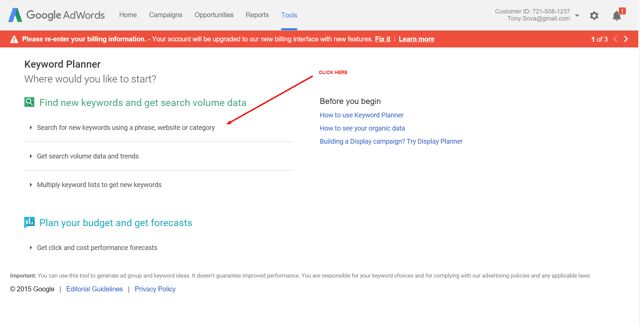 Google Keyword Planner